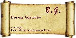 Berey Gusztáv névjegykártya