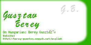 gusztav berey business card